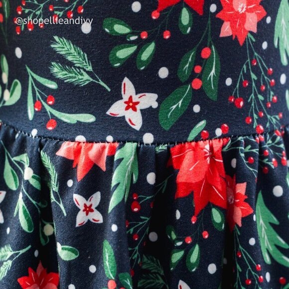 Eliza Cate & Co 4T Black Red Christmas Dress with White Lace Trim - Picture 5 of 9